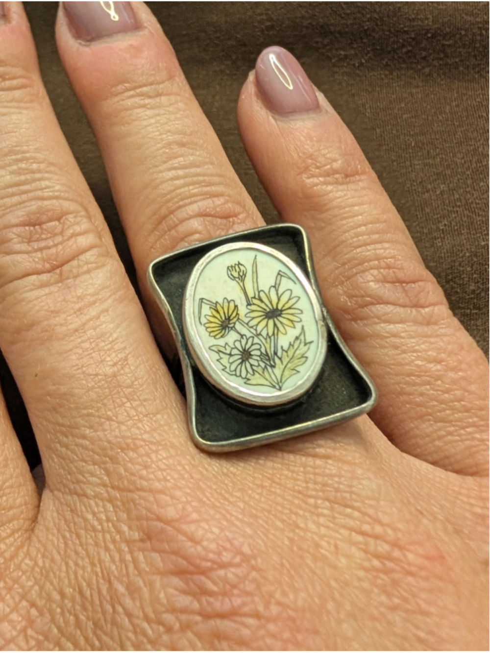 Vintage Silver Fox Sterling Silver Floral Ring Size 6.5 5.7g 1980s Cottagecore